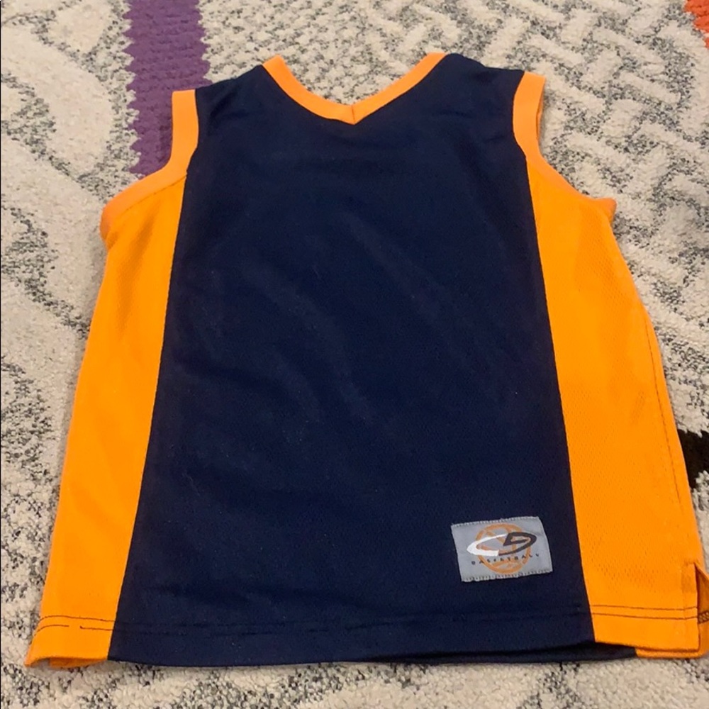 Navy & orange basketball jersey